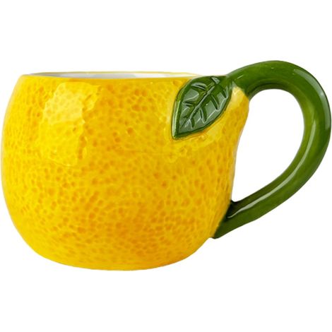 Tazza Limone in Ceramica Gialla Ideale per Caffè, Tè e Bevande Calde, Regalo Originale per gli Amanti della Cucina
