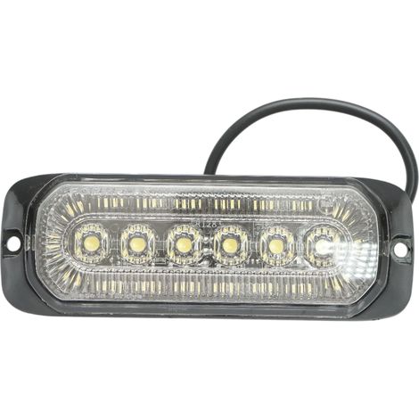 Luce stroboscopica laterale LED 12-24V bianca 9 funzioni 132x46x19mm FR1287 (1/5)