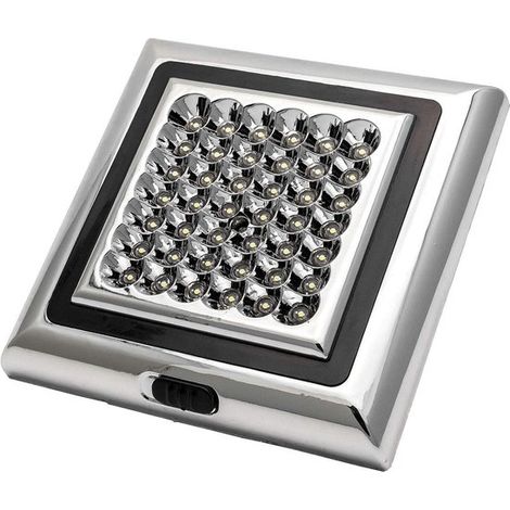 Lámpara de techo LED para caravana o barco - Iluminación interior - 42 LED SMD - 135 mm x 135 mm - Blanca (1/5)