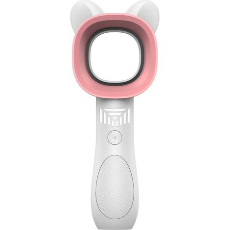 Ventilateur portable sans pales, 3 niveaux de puissance, sûr, en forme de dessin animé, mini ventilateur électrique blanc-AquaForge