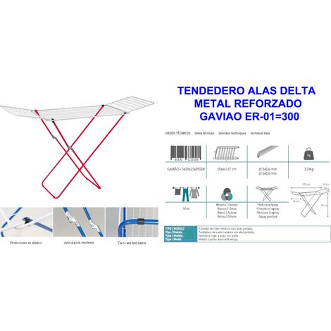 Gavião ER-01300 Delta Wings Wäscheleine aus verstärktem Metall