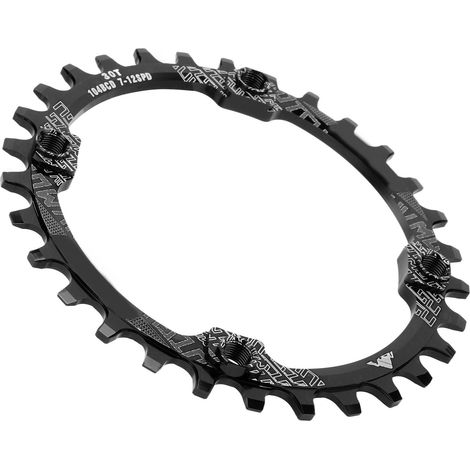 Plateau Noir 30T en Alliage d'Aluminium 104BCD pour VTT Single Speed - Pièce de Transmission Vélo