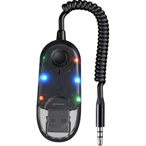 Adaptateur auxiliaire Bluetooth pour voiture, câble dongle pour haut-parleur de voiture, récepteur Bluetooth USB vers prise jack 3,5 mm, récepteur audio. (1/5)