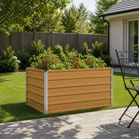 vidaXL Cama de Jardín Elevada Natural 100 x 80 x 55 cm (1/5)