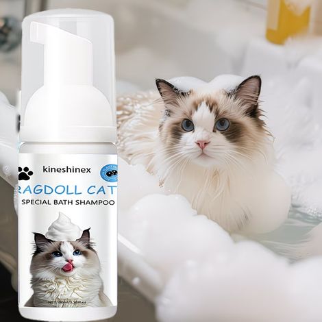 Kineshinex bietet tierfreundliches, nicht ausspülbares Schaumshampoo und Trockenshampoo für Katzen und Hunde an. (1/5)