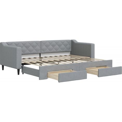 Maison Exclusive - Divano Letto Estraibile Cassetti Grigio Chiaro 80x200cm Tessuto
