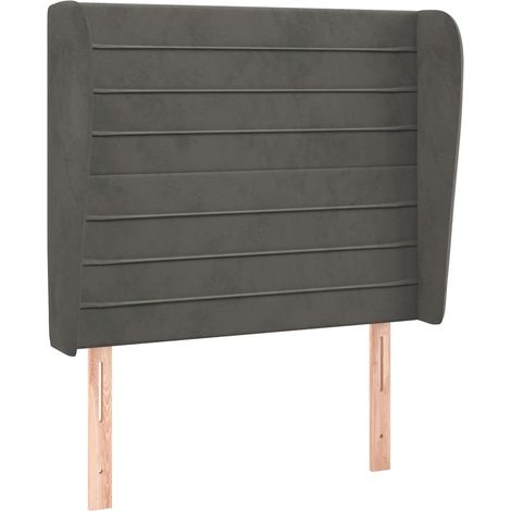 Maison Exclusive - Cabecero con orejas de terciopelo gris oscuro (1/5)