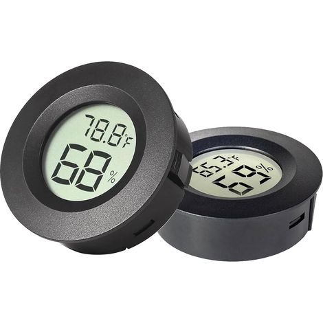 Reptile Thermometer and Hygrometer, 2-Pack Black Digital Thermometer Gauge,Thermostat for Reptile Tank, Vivarium, Tortoise Accessories, Bearded Dragon, Leopard Gecko, Hermit Crab