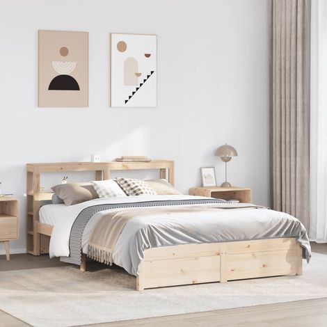 Bettgestell mit Kopfteil ohne Matratze 150x200 cm vidaXL (1/5)
