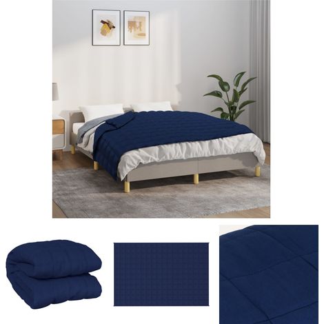 The Living Store Gewichtsdecke Blau 120x180 cm 5 kg Stoff -  Decken (1/5)