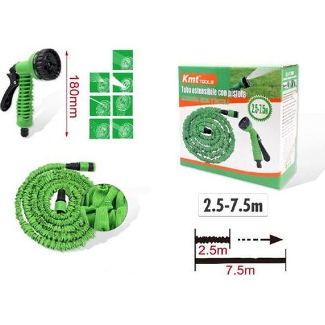 Trade Shop - Tubo Estensibile Giardino Con Pistola 2.5-7.5 Mt Per Irrigazione Piante 9369408 - (1/3)