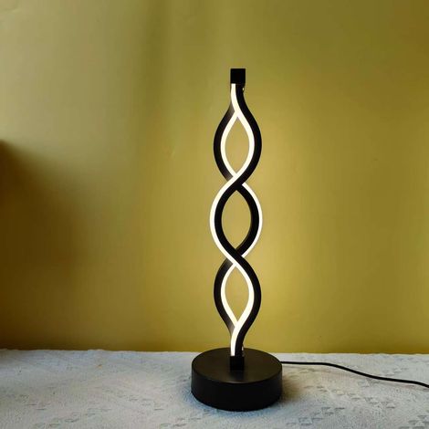 Lampe de bureau LED noire avec un design , veilleuse en métal à intensité variable, adaptée aux chambres, 3 températures de couleur. (1/5)