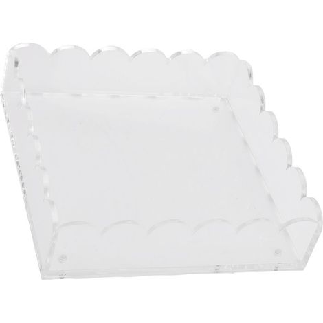 Plateau acrylique transparent festonné – cadre photo amovible, rangement modulable pour photos, bijoux et créations (1/5)