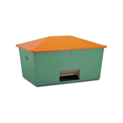 CEMO Streugutbehälter aus GfK - Volumen 2200 l, mit Entnahmeöffnung, Behälter (1/3)