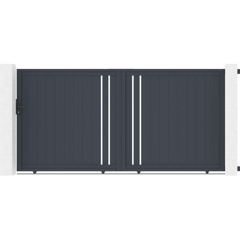Puerta corredera 3,5m GIONA H.180 aluminio gris