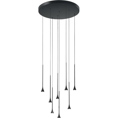 Lampada a Sospensione Susa Ø500mm LED 40W 3540lm 3000K Dimmerabile in metallo Nero - Struttura Elegante IP20 Classe 1