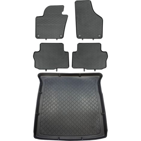 Ensemble de tapis de sol en caoutchouc pour Seat Alhambra II VAN (septembre 2010-2020) + tapis de coffre (1/5)