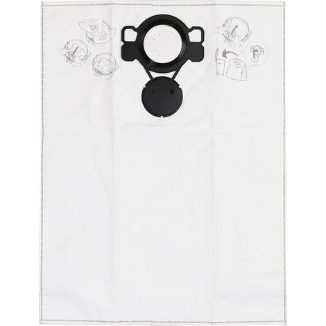 Fleece Sacs à poussière pour aspirateurs industriels 1025 L / 12 litres / 5 pièces / 8999000211 / Sacs à poussière en non-tissé (1/4)