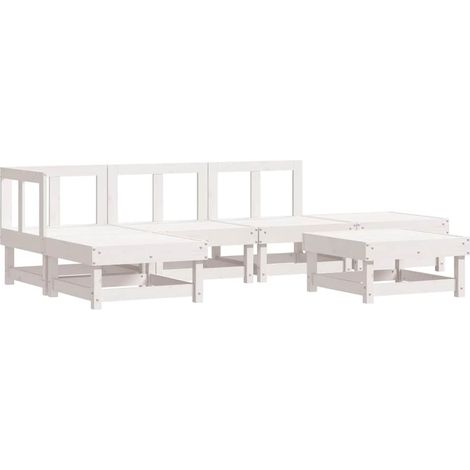 Maison Exclusive - Set Salotto da Giardino 6 pz Bianco in Legno Massello di Pino