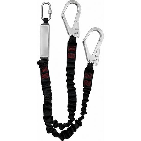 Doble eslinga elastica long 1,5m con absorbedor + conector aa011
