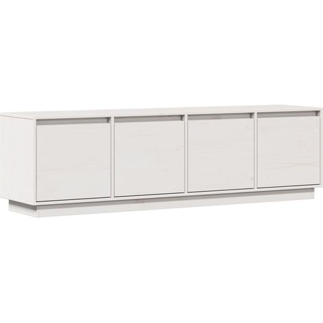 Mobile TV multimediale scaffale TV credenza TV sala da pranzo soggiorno camera da letto 156 x 37 x 45 cm legno di pino massiccio bianco 020026040