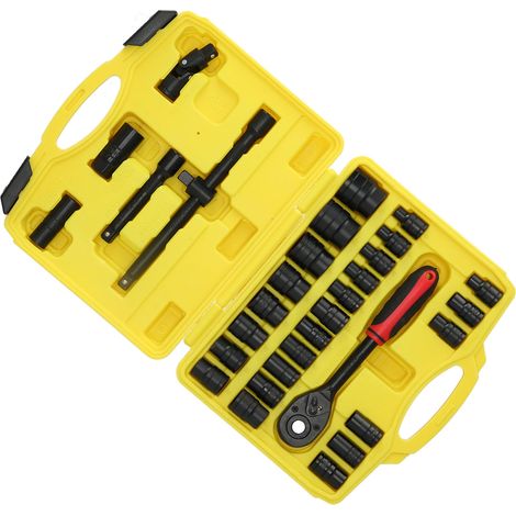Clé à cliquet 1/2 pouce, douilles 8-32mm, coffret outillage réparation auto, kit entretien véhicule SK-401 (1/5)