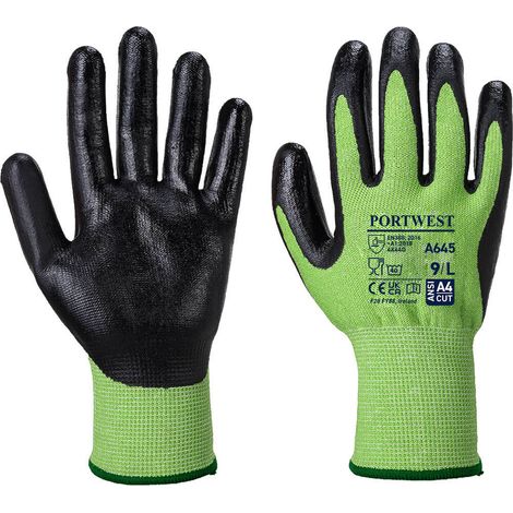 Gant Greencut Mousse Nitril Schnittschutz D Farbe: Grün/Schwarz Größe S - Portwest