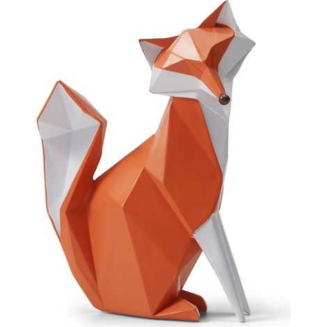 Figurine de renard moderne en résine, sculpture décorative pour salon - Hauteur : 20 cm (1/5)