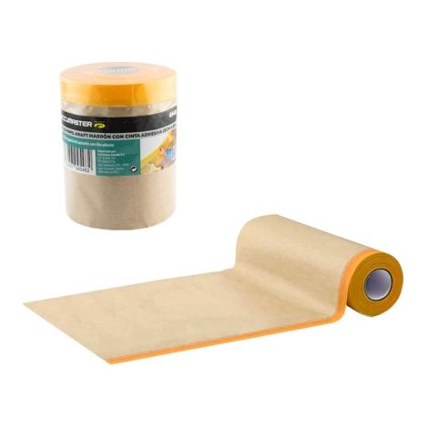 Braunes Kraftpapier mit Klebeband – 35 cm x 20 m, strapazierfähig, einfache Anwendung, keine Rückstände – Kraftpapier (1/5)