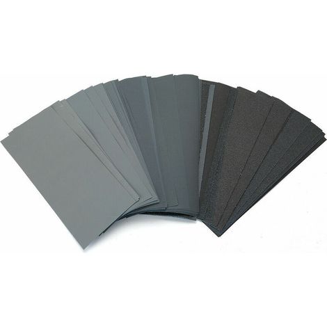 SABIR Kit de papier de verre. Papier abrasif ultrafin grain 80 à 3000, 15 types de grains, adapté au ponçage du métal, du bois, du plastique et des automobiles (9 x 3,6 pouces45feuilles) (1/5)