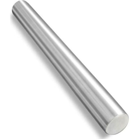 Rouleau à pâtisserie en acier inoxydable – convient pour le fondant, les pâtes à tarte et les biscuits – 22,5 cm x 2,8 cm (1/4)