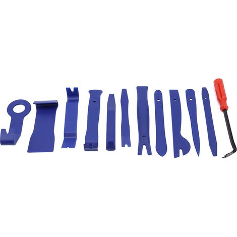 RGE BDD Kits de dépose de Garniture Automatique de 12 pcs, Trousses à Outils pour l'installation d'autoradio, kit de dépose de Rembourrage pour Levier de Barre de Levier, Bleu (1/3)