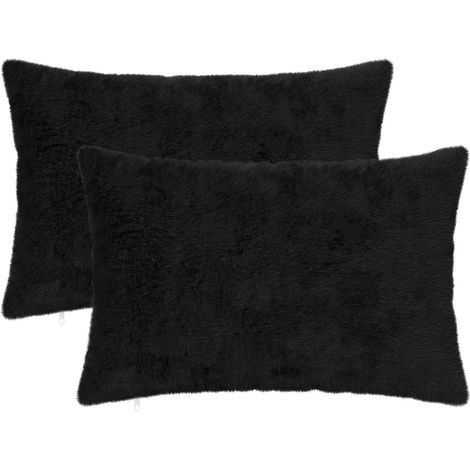 Housse de coussin 2 pc HEERLEN Noir 50 x 70 cm