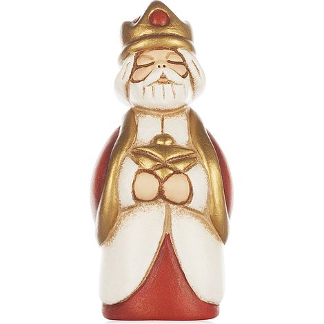 THUN® - Re Magio Gaspare con Mirra - Versione Rossa - Statuine Presepe Classico - Ceramica - I Classici (1/2)