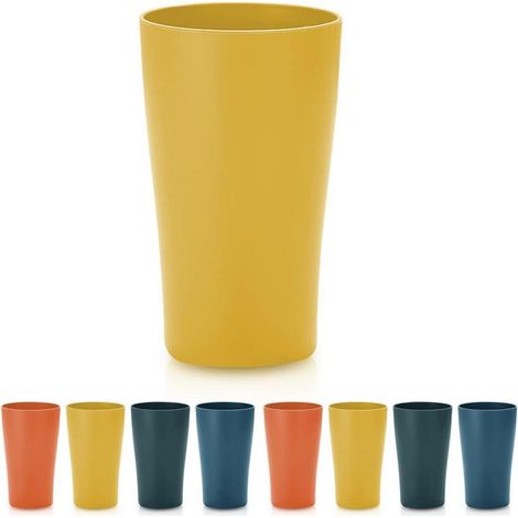 Kunststoffbecher 8er 450ml unzerbrechlich Kinder 3. Goldgelb (1/5)