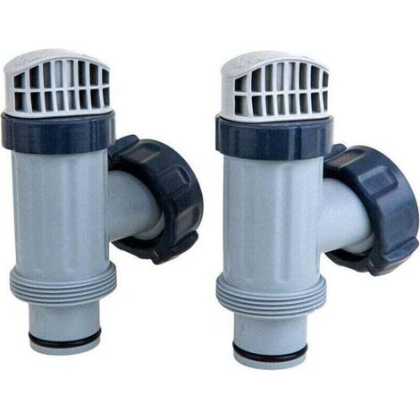 Pack de 2 valves à piston pour piscine hors sol avec joint et écrou, ensemble de valves de remplacement pour grande piscine (1/4)