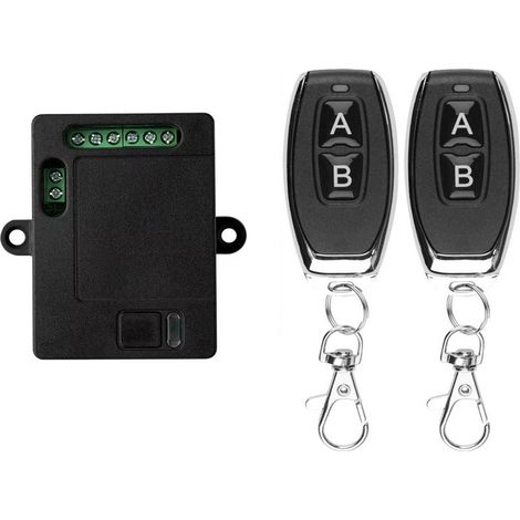 AC 220 V 230 V 250 V Télécommande sans fil 2 canaux Récepteur universel Télécommande sans fil Interrupteur porte de garage Télécommande 10 A Lumière Moteur Relais Sortie (avec 2 télécommandes) (1/5)