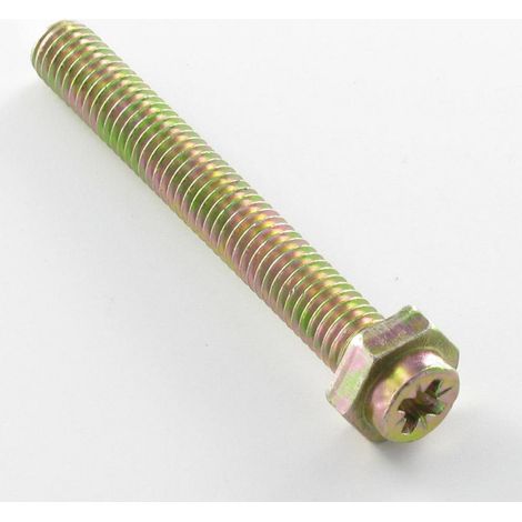 Vis cassette Tête hexagonale TH Pozi M6X45 Pozi 2 Classe 6.8 Bichromaté-1 pièce (1/3)