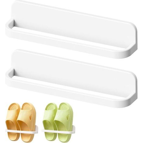 Wandmontiertes Schuhregal, Schuhaufbewahrungsregal aus Kunststoff, kein Bohren erforderlich, platzsparender Schuhhalter, leichtes Hängeregal für Badezimmer, Eingangsbereich, Flur und Kleiderschrank, 2 (1/4)