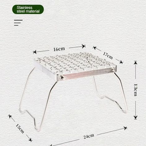 Grille de barbecue multifonctionnelle pliable pour feu de camp, grille de camping portable en acier inoxydable, support pour réchaud à gaz, support pour barbecue d'extérieur, réchauds de cuisson porta (1/5)