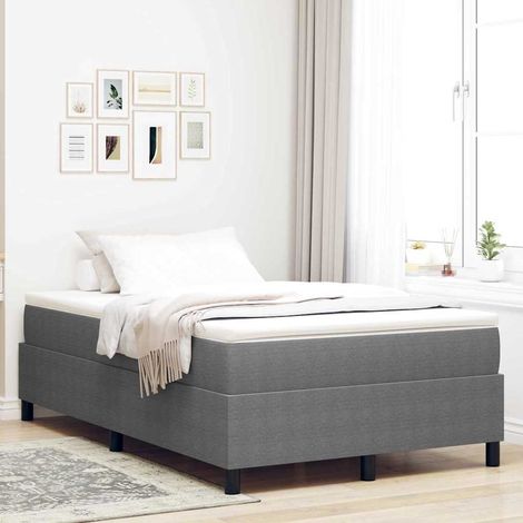 vidaXL Boxspringbett Hellgrau und Weiß 120 x 190 cm Cordstoff (1/5)