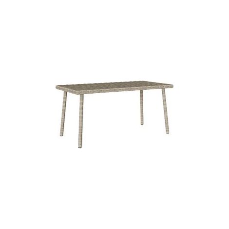 Table basse de jardin rectangulaire gris clair résine tressée (1/5)
