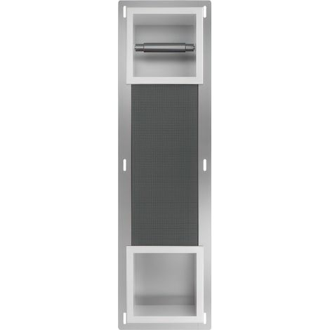 Distributeur papier-toilette encastrable avec porte Support de papier toilette WALL BOX PAPER 2 blanc, avec rangement de papier toilette (1/4)