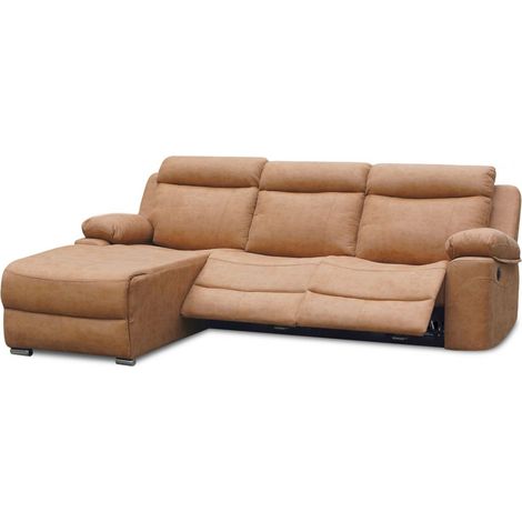 Sofá relax eléctrico con chaiselongue derecho Nellie 3 plazas Piedra (ancho) x 102cm (alto)
