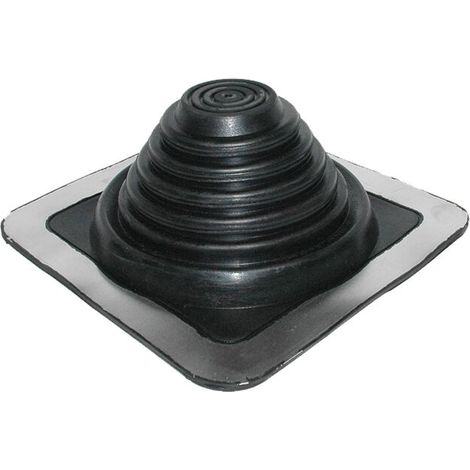 Sortie de toit embase carrée aluminium Ø70 à 177 mm – Étanchéité pour tous profils – Longueur 254 mm – Compatible bac acier et fibres-ciment – Etanco