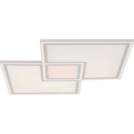 Plafonnier dimmable Plafonnier avec télécommande Salon CCT, 3 niveaux, blanc, LED 51W 3600Lm blanc chaud froid, L 67,7 cm (1/5)