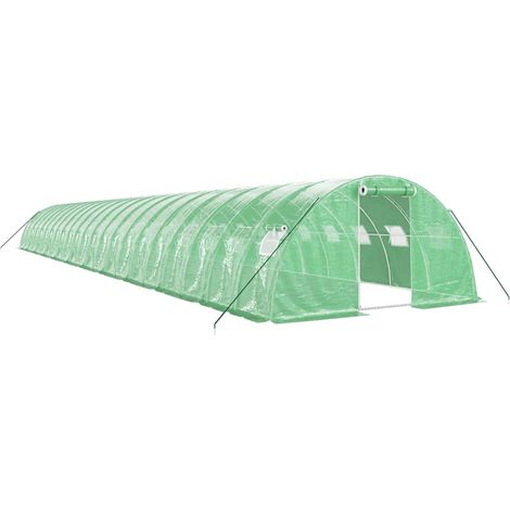 Invernadero de carpa para plantas flores y verduras con estructura de acero 88 m² 22 x 4 x 2 m verde 020044640 (1/5)