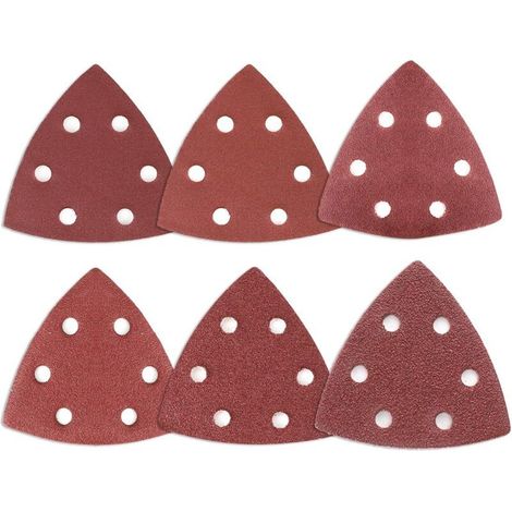 Triangles Abrasifs Delta 120 pièces, 6 Trous - Mixpack (20 x 40/60/80/120/180/180/240) - 90x90x90mm (1/3)