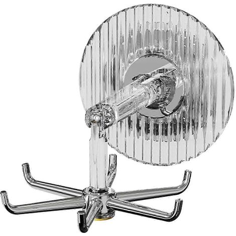 Lot de 2 crochets porte-ustensiles rotatifs à 360° - Crochets de rangement élégants et résistants pour salle de bain, bureau et cuisine-Silver (1/5)