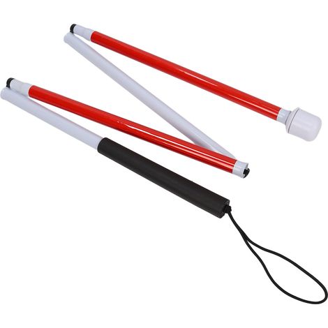 Canne pliante en alliage d'aluminium pour personnes malvoyantes et aveugles, canne guide pliable et portable. (1/5)